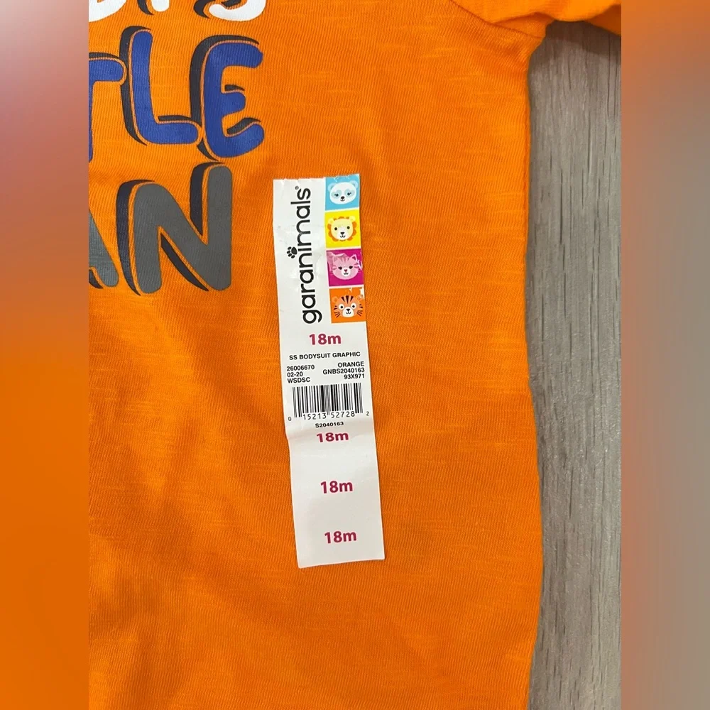 Boys Orange Onsie Bodysuit Daddy's Little Man. Boys size 18 Months - Picture 2 of 5